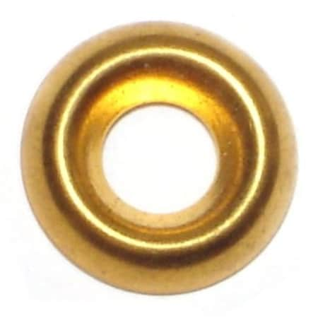 Countersunk Washer, Fits Bolt Size 5/32 In (#8) Brass, 100 PK